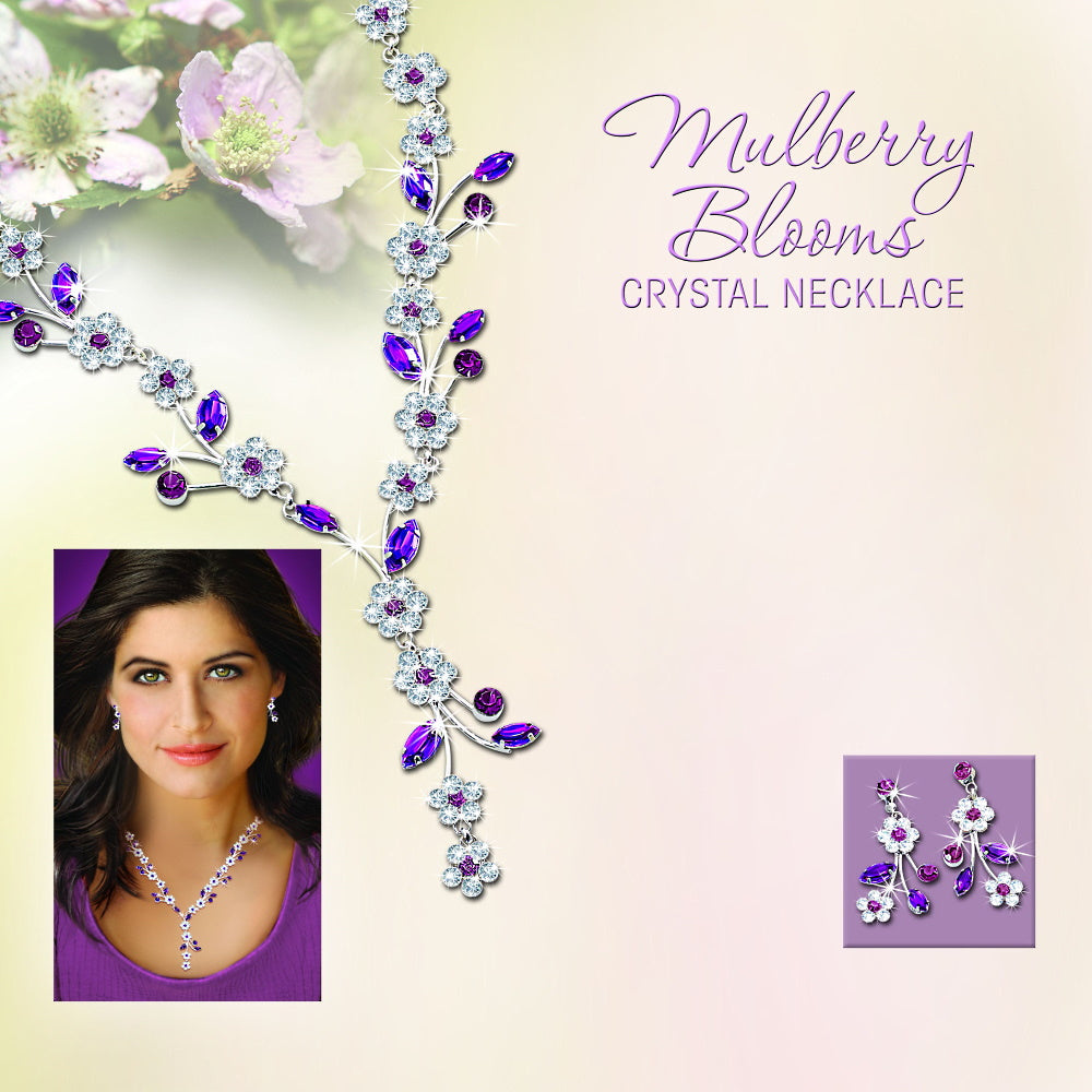 Mulberry Blooms Halskette &amp; Ouerréng Set