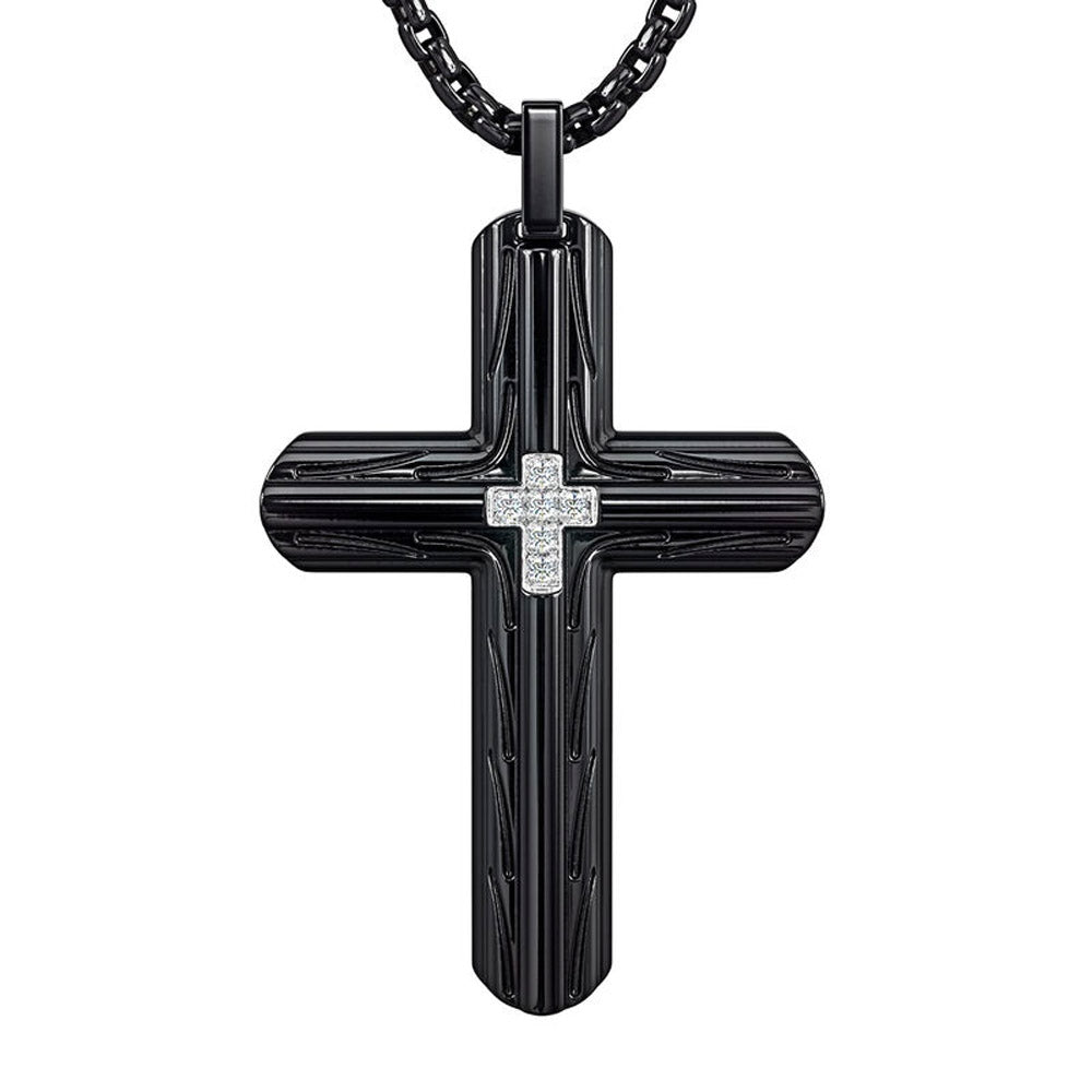 Black Ice Diamant Kräiz Pendant